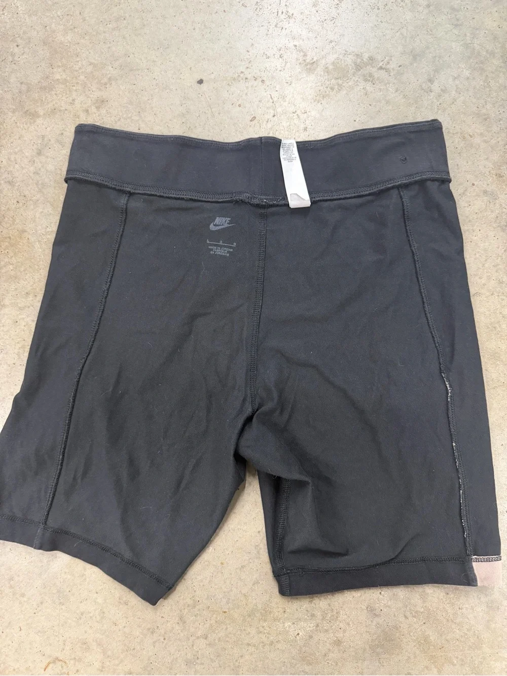 Nike Black and Taupe Athletic Shorts with Logo Panel